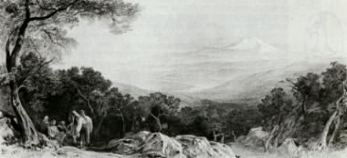Τοπίο στο όρος Ίδα από τον Φρε Αποκορώνου, με βάση σχέδια της 24ης και της 25ης Μαΐου 1864.