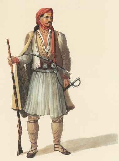 Αρναούτης από τον Τύρναβο. Χαλκογραφία από έκδοση του J. Cartwright.