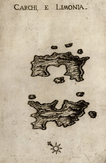 Χάρτης της Χάλκης και της Αλιμιάς.