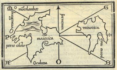 Χάρτης της Μαγιόρκας και της Μενόρκας.