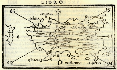Χάρτης της Σαρδηνίας.