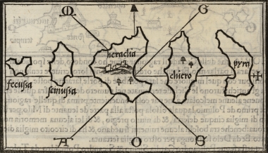 Χάρτης της Δονούσας, της Ηρακλειάς, της Σχοινούσας και της Κέρου.