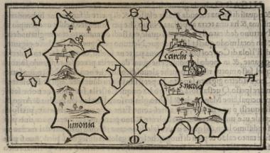Χάρτης της Χάλκης και της Αλιμιάς.