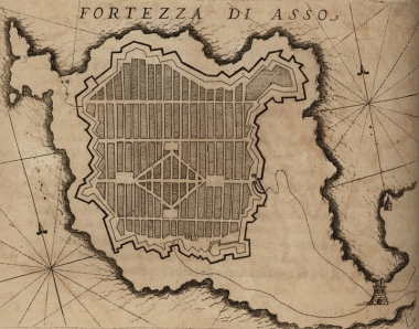 Κάτοψη του κάστρου της Άσσου στην Κεφαλονιά.