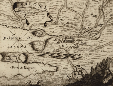 Χάρτης της πόλης Σαλώνα στην Κροατία.