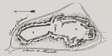 Σχεδιάγραμμα των τειχών της Τίρυνθας.