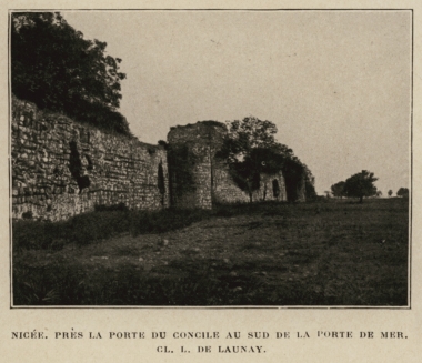 Άποψη των τειχών της Νίκαιας (σημερινό Ίζνικ) κοντά στην πύλη της Συνόδου, νότια της πύλης της Θάλασσας.