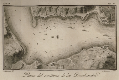 Χάρτης των στενών των Δαρδανελίων.