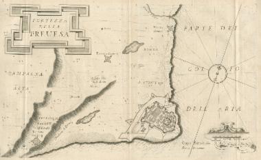 Χάρτης του φρουρίου της Μπούκας στην Πρέβεζα.