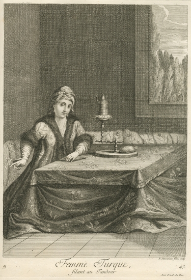 Οθωμανή γυναίκα που γνέθει.