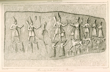 Η αγορά των θεών (ή σκηνή του ιερού γάμου) από το ιερό της Γιαζιλί Γιακά κοντά στη Χαττούσα (σημερινό Μπογάζ Καλέ) πρωτεύουσα των Χιττιτών.