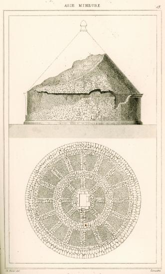 Όψη και κάτοψη του λεγόμενου “Τάφου του Ταντάλου”.