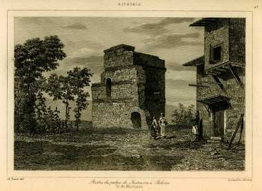 Ερείπια βυζαντινού οικοδομήματος στον οικισμό Παλάτια της Προκοννήσου (σήμερα Μάρμαρα Αντασί).