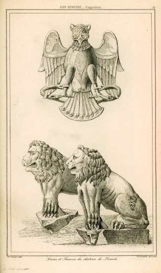 Γλυπτός αετός και λιοντάρια από το φρούριο του Ικονίου.