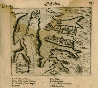 Χάρτης της Βαλέττας και του κόλπου της Βαλέττας.