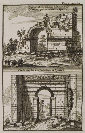 Ερείπια αρχαίου οικοδομήματος στην Έφεσο. Η Πύλη της Εφέσου.