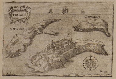 Χάρτης των νήσων Τρεμίτι (Διομήδειες νήσοι).