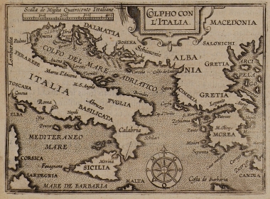 Χάρτης της Ιταλικής χερσονήσου και της Νοτιοανατολικής Ευρώπης.