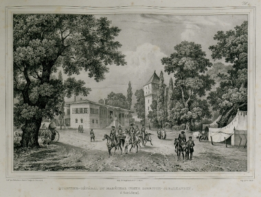 Το επιτελείο του στρατάρχη Ντιέμπιτς-Σαμπαλκάνσκι (Diebitch-Sabalkansky) στο παλιό ανάκτορο της Αδριανούπολης.