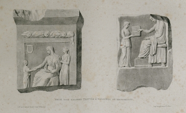 Δύο ανάγλυφα που βρέθηκαν στον Ναύλοχο (σημερινό Οβζόρ) και τη Μεσημβρία (σημερινό Νεσέμπαρ).