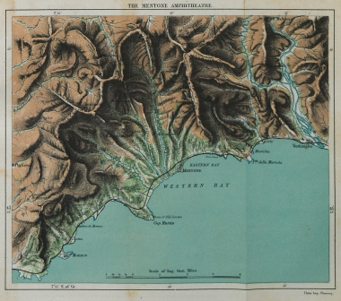 Γεωφυσικός χάρτης της περιοχής της Μεντόν στη Γαλλία.