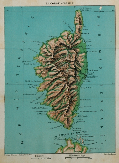 Χάρτης της Κορσικής.