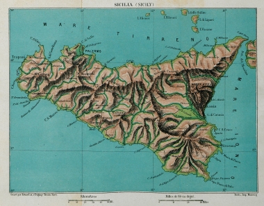 Χάρτης της Σικελίας.