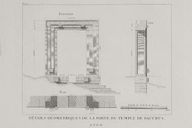 Όψη και τομή της πύλης του ναού του Απόλλωνα (Πορτάρα).