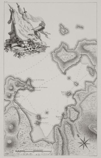 Χάρτης του λιμανιού της Νάουσας στην Πάρο.