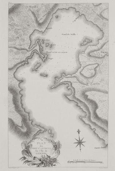 Χάρτης του λιμανιού του Αγίου Αντωνίου (Μούδρος) της Λήμνου.