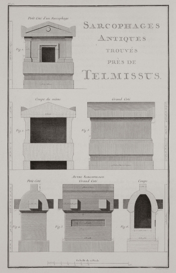 Αρχαίες σαρκοφάγοι που βρέθηκαν κοντά στην Τελμησσό (σημερινό Φετχιγιέ).