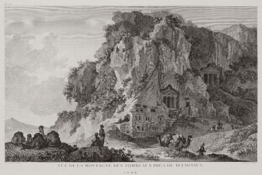 Άποψη των λυκιακών τάφων κοντά στη Μάκρη (αρχαία Τελμησσό και σήμερα Φετχιγιέ).