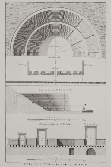 Λεπτομέρειες του αρχαίου θεάτρου της Μάκρης (αρχαία Τελμησσός και σήμερα Φετχιγιέ).