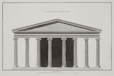Σχεδιαστική αποκατάσταση του Ναού του Διονύσου στην Τέω.
