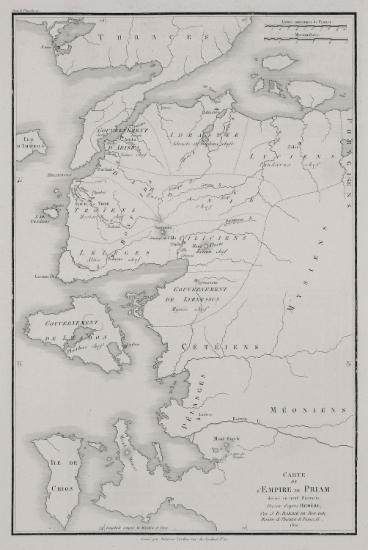 Χάρτης όπου απεικονίζεται το βασίλειο του Πριάμου.