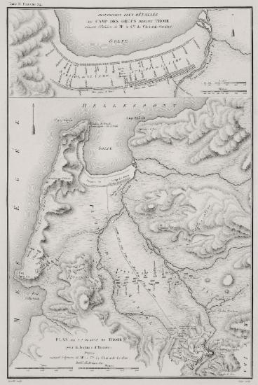 Χάρτης της πεδιάδας της Τροίας.