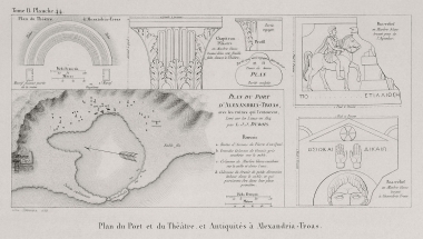 Αλεξάνδρεια Τρωάδα (σημερινό Εσκί Σταμπούλ): Κάτοψη του λιμανιού και του θεάτρου και αρχαιότητες.