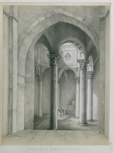 Άποψη του εσωτερικού του βαπτιστηρίου στον καθεδρικό ναό της Αιξ αν Προβένς.