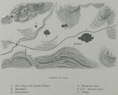 Χάρτης της Ντάνα στον Ευφράτη ποταμό.