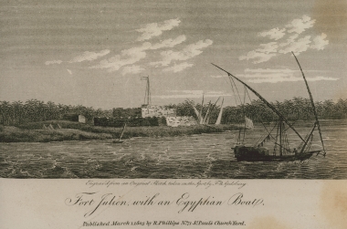 Το Φρούριο Ζουλιέν, βόρεια της Ροζέτας (σήμερα Ρασίντ) στην Αίγυπτο.