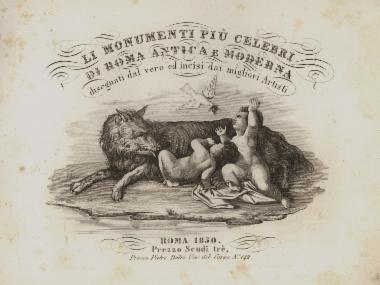 Εξώφυλλο. ( Η Λύκαινα με τον Ρωμύλο και τον Ρέμο, χαρακτικό με βάση πίνακα του Πίτερ Πωλ Ρούμπενς).
