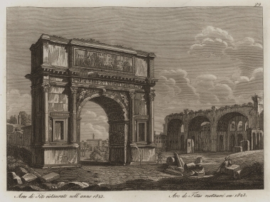Η αψίδα του Τίτου όπως αναστηλώθηκε το 1823.