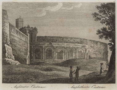 Άποψη αρχαίου αμφιθεάτρου στη Ρώμη (Amphitheatrum Castrense).