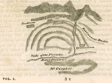Σκαρίφημα της περιοχής των Δελφών.