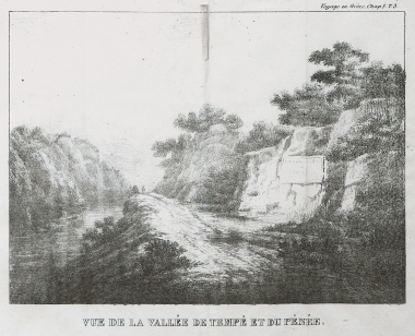 Άποψη της κοιλάδας των Τεμπών και του Πηνειού.