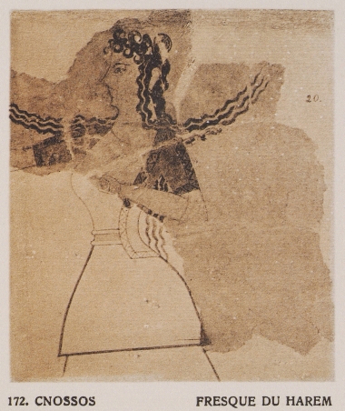 Η τοιχογραφία της Χορεύτριας από την Κνωσσό (Αρχαιολογικό Μουσείο Ηρακλείου).