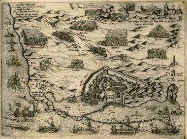 Χάρτης της Αμμοχώστου κατά την πολιορκία της από τους Οθωμανούς στα 1571.