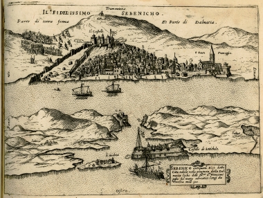 Χάρτης της πόλης Σίμπενικ στην Κροατία.