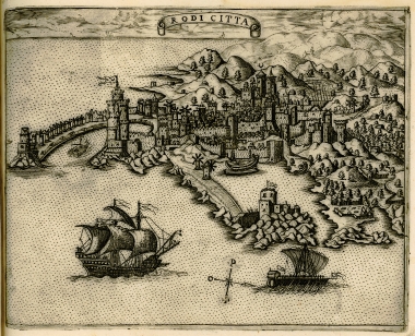 Χάρτης της πόλης της Ρόδου.