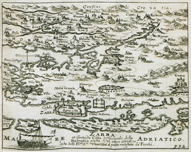 Χάρτης του Ζαντάρ (Ζάρα) και της Δαλματίας.